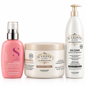 Set Alfaparf Milano, Șampon Magnificent 1000 ml + Mască Glorious 500 ml + Fluid Moisture 125 ml