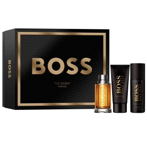 Set Boss The Scent, Barbati Apa de Toaleta, 100 ml + Gel de Dus 150 ml + Deodorant spray 150 ml 