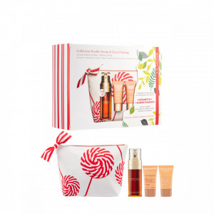Set cadou Clarins Double Serum Extra Firming, Femei, Double Serum 50 ml + Extra Firming Energy 15 ml + Crema de noapte 15 ml