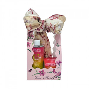 Set cadou Crema de fata iluminatoare și calmanta Vitamin C 3X ACTION Eveline Cosmetics, 50 ml +  Apa micelera pentru luminozitate si hidratare Vitamin C 3x Action, 500 ml + Esarfa
