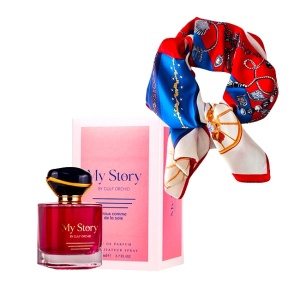 Set cadou Lysara cu Apa de Parfum, My Story Gulf Orchid, Femei, 100 ml si esarfa