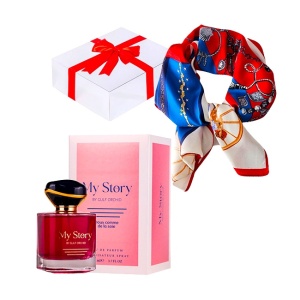 Set cadou Lysara cu Apa de Parfum, My Story Gulf Orchid, Femei, 100 ml si esarfa