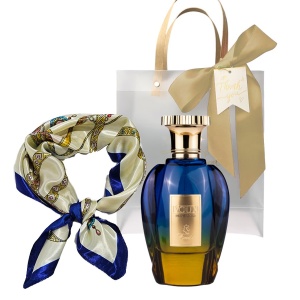 Set cadou Paris Corner Oud Emir Voux Blue, Apa de Parfum, Unisex, 100 ml + esarfa satinata