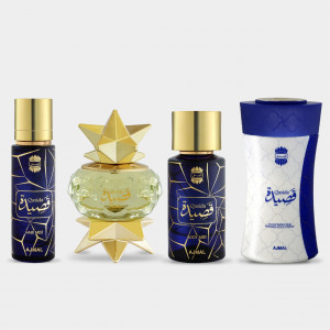 Set cadou Qasida Ajmal Femei, Apa de parfum 60 ml + Pudra de corp 80 g + Hair Mist, 30 ml + Body Mist , 50 ml - Img 2