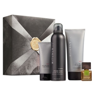 Set cadou The Ritual of Homme, Spuma de dus 70 ml, Sampon si gel de dus 2 în 1, 200  ml + Lotiune de corp antiuscare, 200 ml + Apa de Parfum, 15 ml