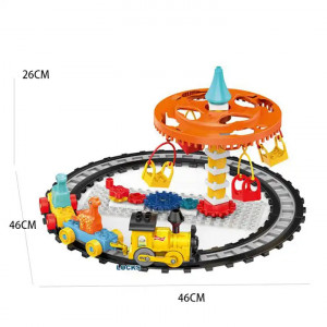 Set de constructie, Tren cu sine Dinosaur Playground, 57 piese - Img 2
