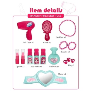 Set de frumusete pentru copii - Valiza portabila cu accesorii de machiaj si coafura