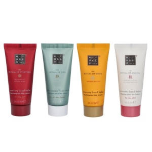 Set de ingrijire maini Rituals The Ultimate Hand Care Collection Mehr, 20ml + Sakura 20ml + Ayurveda 20ml + Jing, 20ml
