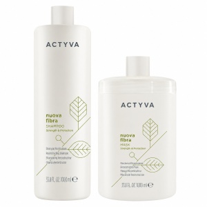 Set de restructurare Kemon Actyva Nuova Fibra, Sampon 1000 ml + Masca 1000 ml