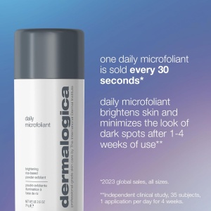 Set Dermalogica Smooth + Brighten Pudra exfolianta Daily Microfoliant, 74 g + Pensula Multi Face Masque Fan + Bol de mixare din plastic, gri 