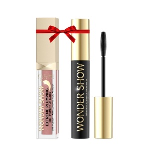 Set Eveline Wonder Show cu Luciu de buze pentru volum 02 Dream Nude si Mascara volum si separare