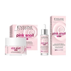 Set Ingrijire Ten Eveline Pink Snail PDRN – Crema Hidratanta 50 ml + Ser Facial Jelly-Slime 30 ml
