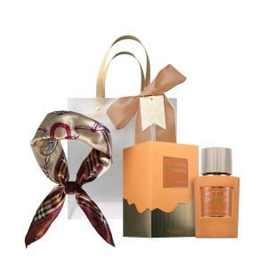 Set Molten Caramel Paris Corner, Apa de Parfum, Unisex, 100 ml + Esarfa satinata + Punga cadou