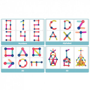 Set pentru construit Magnet Stick 46 piese - Img 7