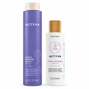Set pentru par vopsit Kemon Actyva Colore Brillante, Sampon 250 ml + Crema 125 ml