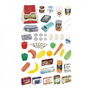 Set supermarket si carucior cumparaturi, jucarie interactiva si creativa de rol, cu 48 accesorii - Img 2