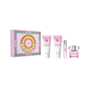 Set Versace Bright Crystal, Femei, 90 ml Apa de Toaleta, 5 ml Apa de Toaleta, 100 ml Lotiune de corp, 100 ml Gel de Dus