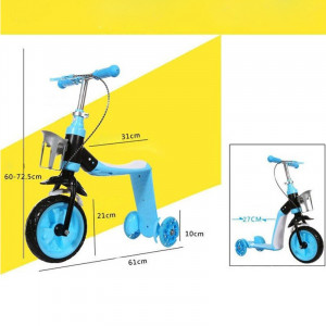 Trotineta Transformabila 2 in 1, albastru, dimensiuni