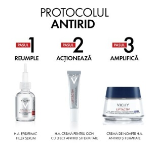 Crema antirid si fermitate de noapte pentru toate tipurile de ten Liftactiv HA, 50 ml, Vichy