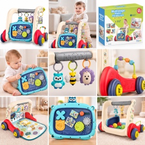 Antepremergator multifunctional pentru bebelusi, cu panou de activitati, 3 etape de utilizare, 0+ luni - Img 2