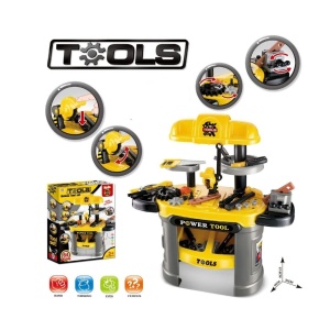 Banc de lucru Power Tools cu unelte si scule pentru copii, 64 de Accesorii
