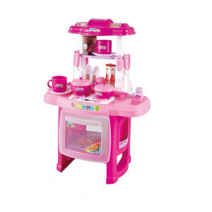 Bucatarie pentru copii Cool Cooking cu accesorii, lumini si sunete, roz