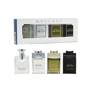 Bvlgari Men's Miniature Gift Set 4 x 5ml (Pour Homme EDT, Man Rain Essence EDP, Man Wood Essence EDP, Man in Black EDP)