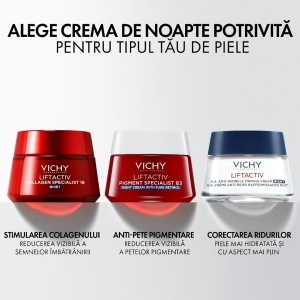 Crema de noapte antirid, antipete pigmentare cu retinol pur si niacinamida Liftactiv B3, 50 ml, Vichy