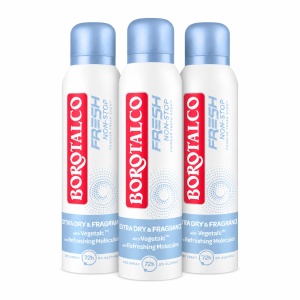 Deodorant Spray antiperspirant Fresh Non-Stop Fresh Talc Scent Borotalco, 3 x 150 ml