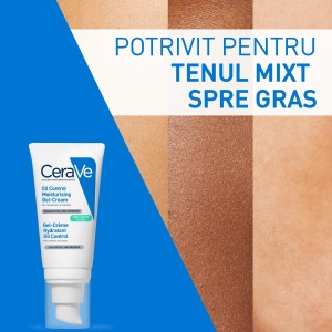 Gel crema cu efect hidratant pentru ten mixt si gras Oil Control, 52 ml, Cerave