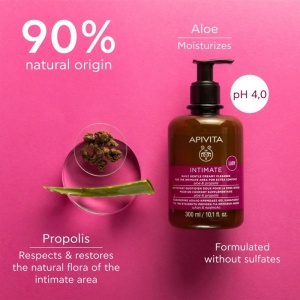 Gel igiena intima extra protectie Apivita  Intimate Plus Cleansing, 300 ml