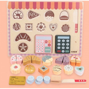 Joc de rol puzzle lemn Cofetaria tip Montessori, Kabi - Img 4