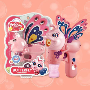 Jucarie Butterfly de facut baloane de sapun, roz, ambalaj