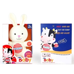 Jucarie de plus Iepuras Baby Sunki cu sunete si lumini