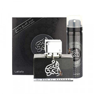 Lattafa Perfumes Al Dur Al Maknoon Silver Apa de Parfum 100ml + Deodorant Spray 50ml