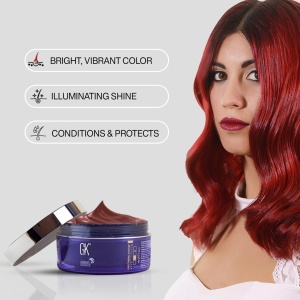 Masca colorata pentru par blond GK Hair, Bombshell, Red
