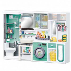 Mobilier baie de jucarie pentru papusi, Verde 1