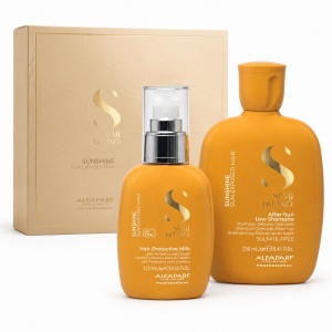 Pachet Alfaparf Semi di Lino Sunshine After Sun - Sampon, 250 ml + Leave-in pentru Protectie Solara, 125 ml
