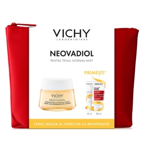 Pachet Crema cu efect de redensificare ten normal-mixt Neovadiol, 50 ml + Fluid cu SPF 50+ Capital Soleil, 15 ml + Sampon Aminexil Dercos, 50 ml, Vichy