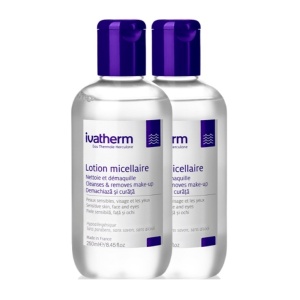 Pachet Ivatherm Lotiune micelara fata si ochi pentru piele sensibila, 2 x 250 ml