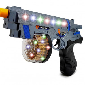 Pistol jucarie Space Gun cu sunete si lumini, 23 cm