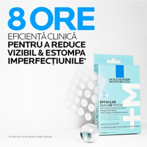 Plasturi anti-eruptii cutanate invizibili si ultra subtiri La Roche-Posay Effaclar Duo +M Patch, 22 bucati