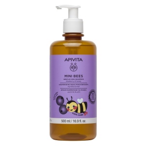 Sampon cu afine si miere pentru copii Mini Bees Apivita, 500 ml