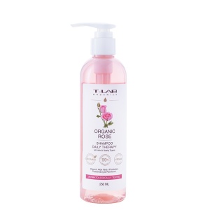 Sampon de par natural pentru imbunatatirea cresterii parului, T-LAB Organics, Organic Rose Daily Therapy, 250ml