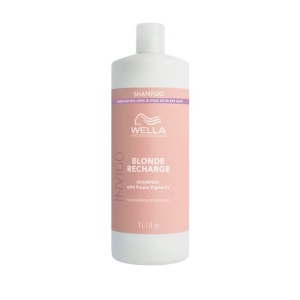 Sampon Wella Professionals Invigo Blonde Recharge pentru neutralizarea tonurilor de galben din parul blond, 1000 ml