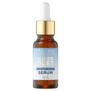 Ser hidratant pentru fata Eveline Cosmetics Super Duet cu acid hialuronic, 18 ml