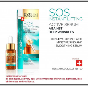 Serum Eveline SOS Active 100% Hyaluronic Acid, 18 ml - Img 2