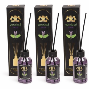 Set 3 Difuzoare de Camera cu Betisoare Golden Silva Patchouli, 3 x 110ml