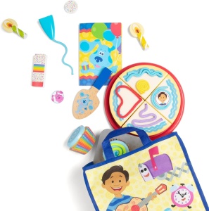 Set aniversar din lemn Melissa & Doug Blue’s Clues – tort de joaca cu 38 de piese