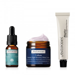 Set Antipodes Hydrate Healthy, Femei, Ser intensiv, 10 ml + Crema de noapte, 60 ml + Gel hidratant, 15 ml - Img 2